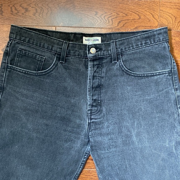 Vintage Guess Jeans Made in Canada Black Denim Men’s 90s Straight Leg 36x29 - Picture 3 of 11